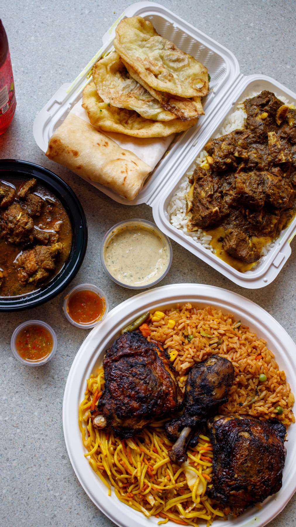 A generous African and Caribbean takeaway and catering spread